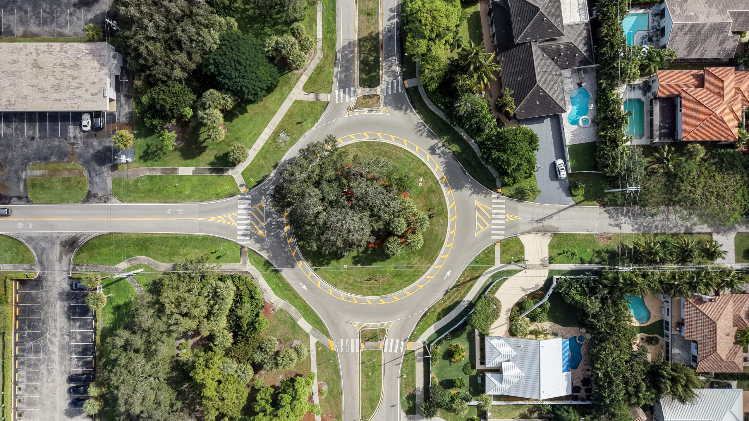 Iconic roundabout in the Palm Beach Farms neighborhood of Boca Raton