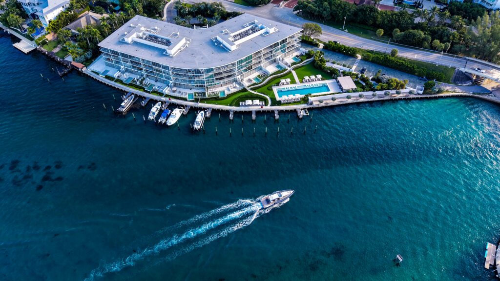 Intracoastal waterfront Boca Beach Residences condominium in Boca Raton, Florida