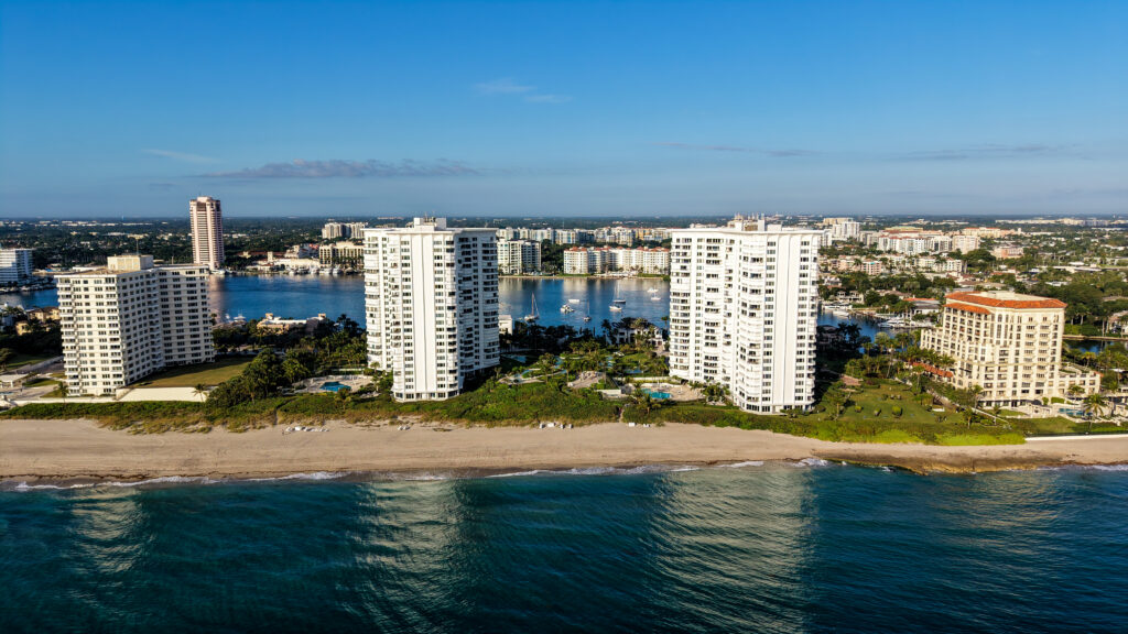Chalfonte oceanfront condos in Boca Raton – hero drone view