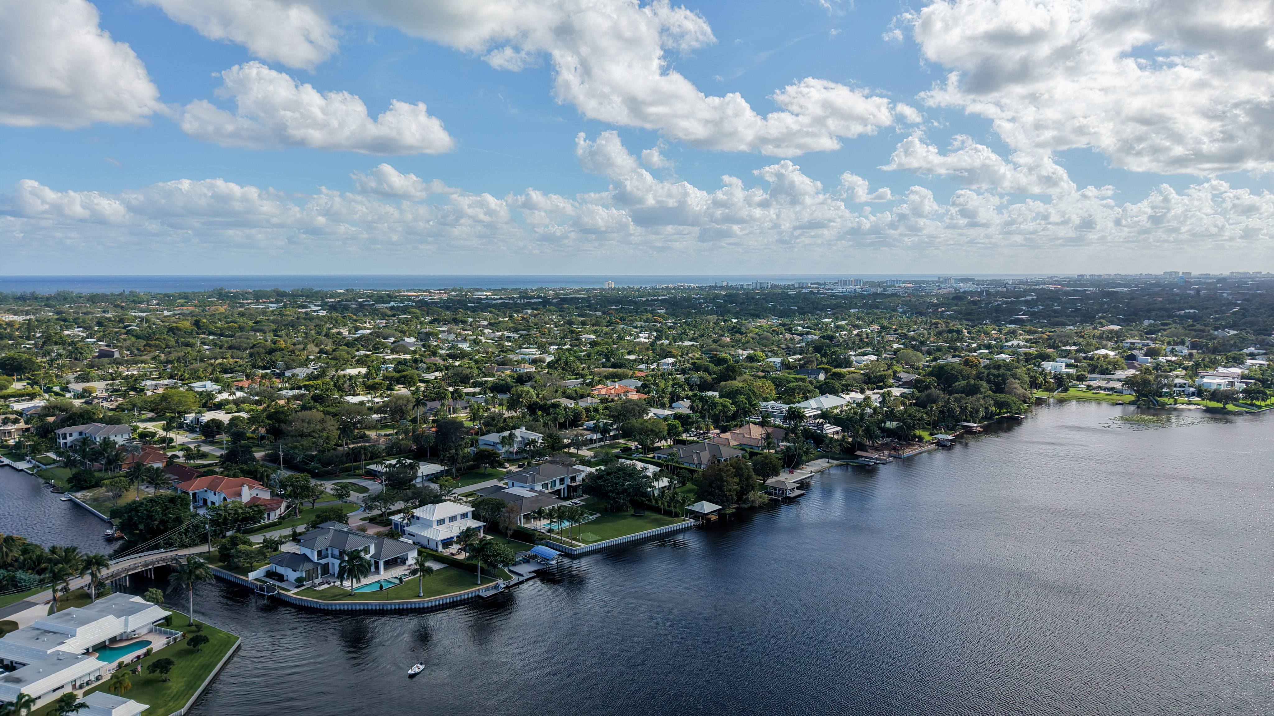 Aerial view of the Lake Ida neighborhood in East Delray Beach