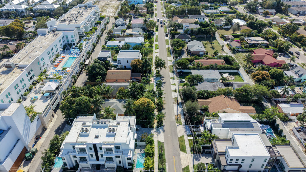 Aerial view of the Osceola Park neighborhood in Delray Beach, Florida