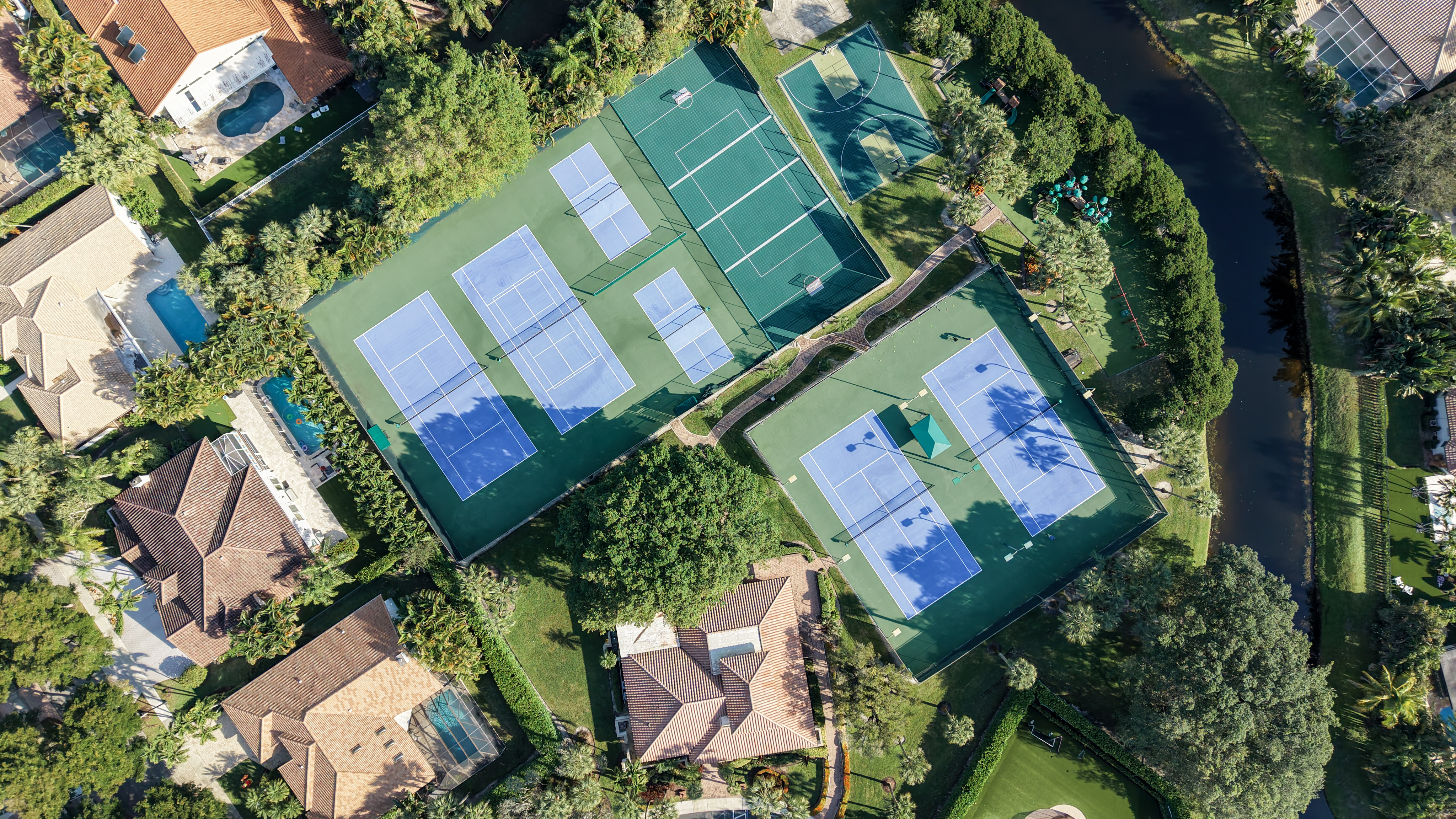 Tennis and pickleball courts inside Parkside Boca Raton