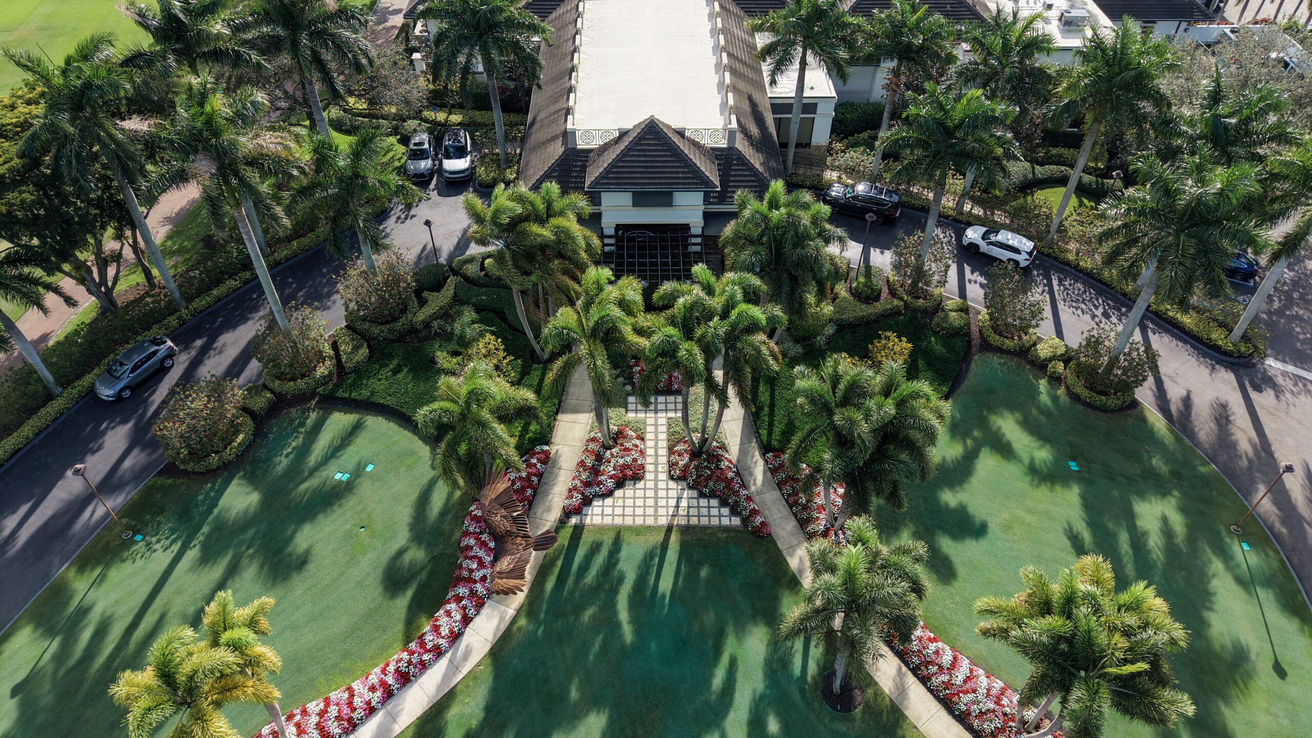 The Hamlet at Seagate Country Club clubhouse entrance in Delray Beach