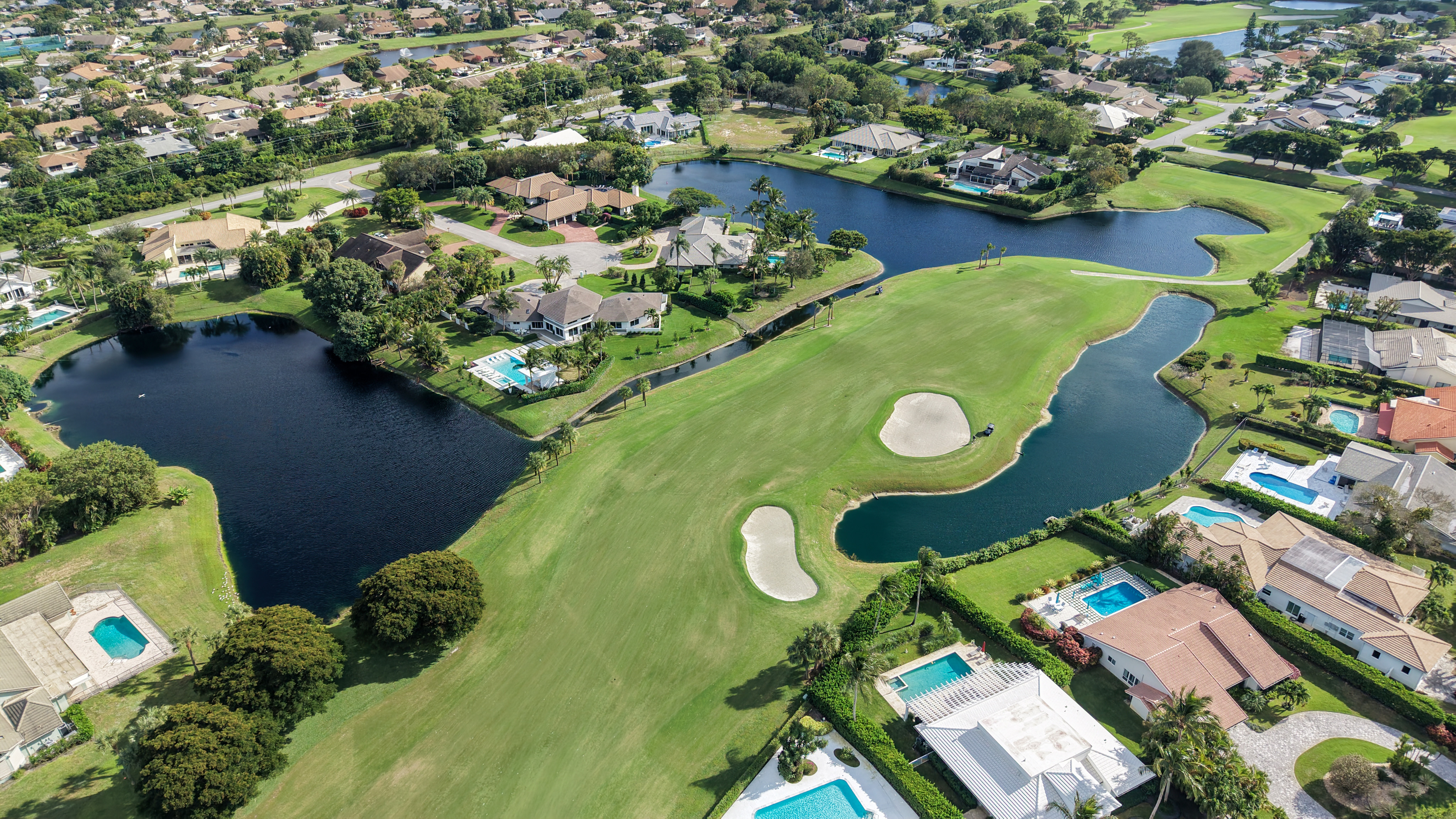 Aerial view of The Hamlet at Seagate Country Club in Delray Beach