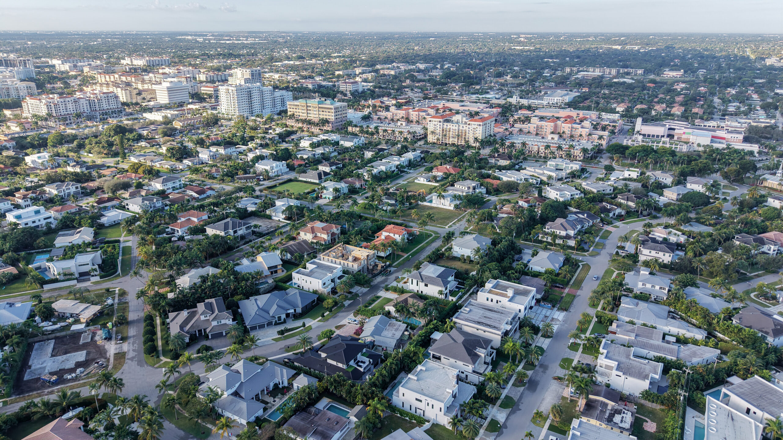 Aerial view showing Golden Triangle Boca Raton in context with downtown and surrounding area